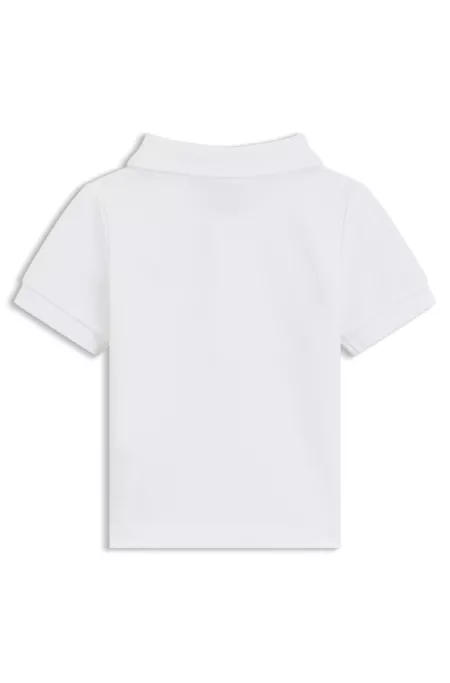 Polo para bebés en algodón elástico con insignia de panda rojo