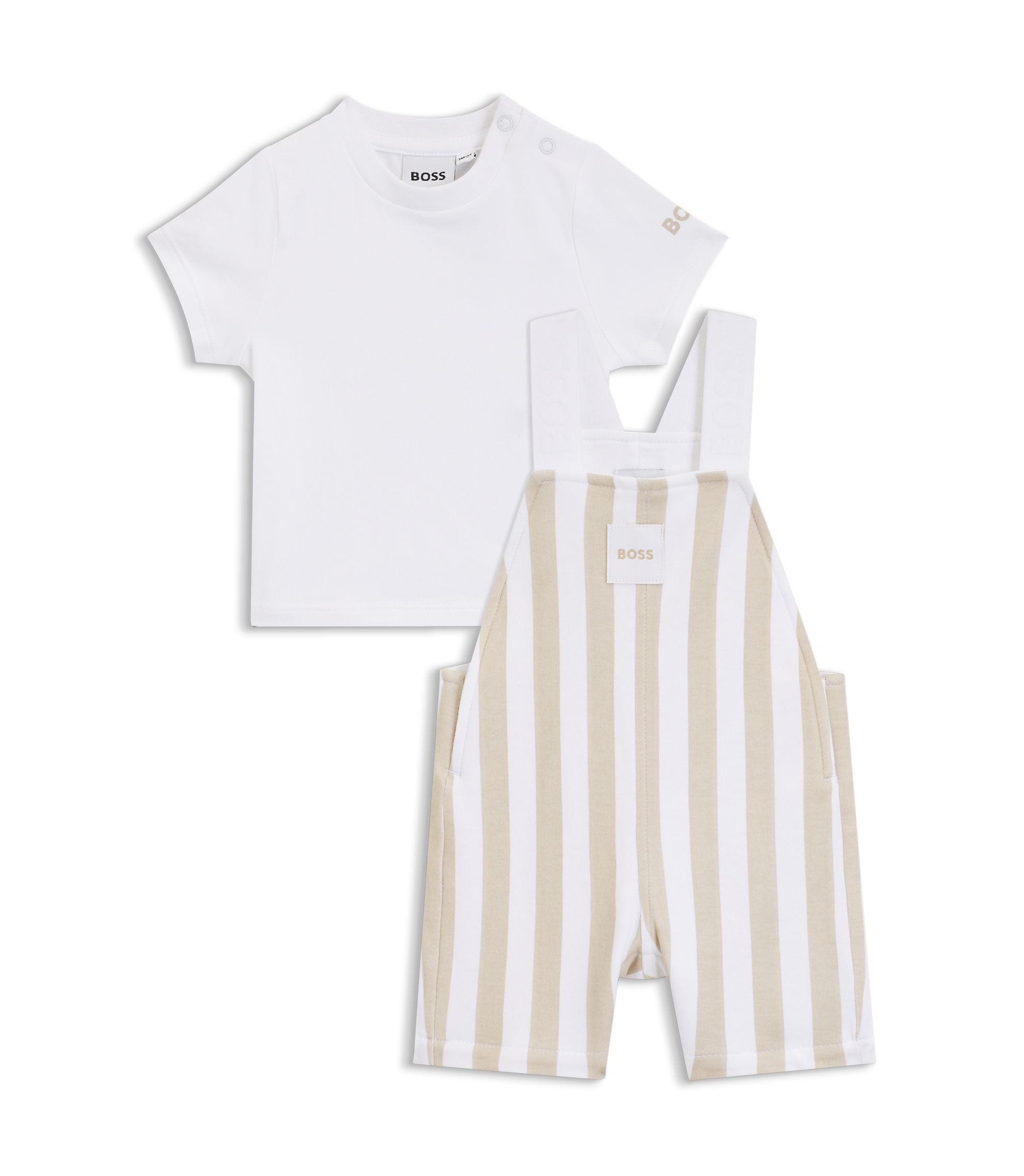 BOSS - ベビー ギフトボックスセット オーバーオール＆Tシャツ - ベージュ