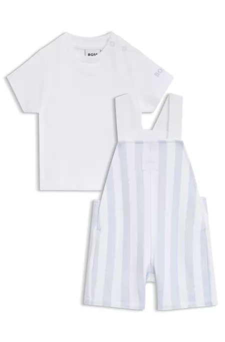 Geschenk-Set mit Latzhose und T-Shirt für Babys