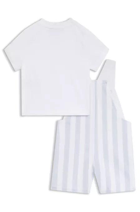 Geschenk-Set mit Latzhose und T-Shirt für Babys