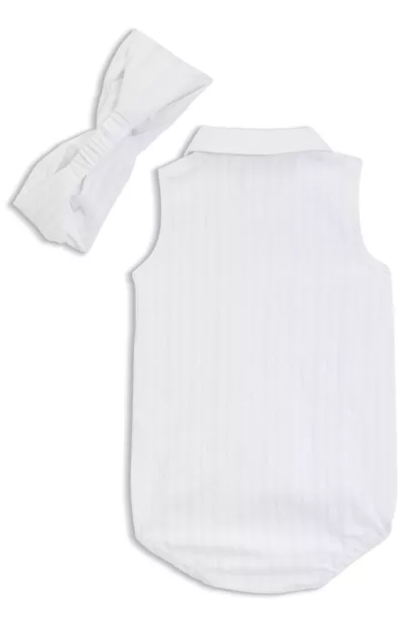 Baby-Body aus Seersucker-Gewebe mit passendem Haarband