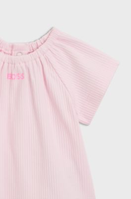 Set met T-shirt en legging voor baby&rsquo;s van stretchkatoen, Lichtroze