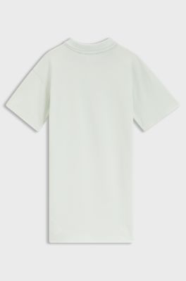 Vestito con collo a polo in piqu&eacute; di cotone elasticizzato per bambini, Calce