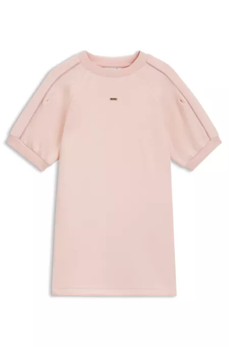 Kids Kleid mit Puffärmeln und Logo-Plakette