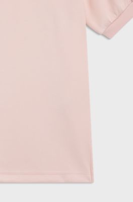 Kids' puff-sleeve dress with logo plaque, light pink