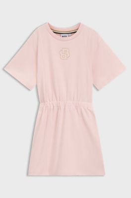 Kinderkleid aus Stretch-Baumwolle mit Double-B-Monogramm, Hellrosa
