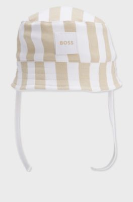 Baby reversible bucket hat in cotton, Beige