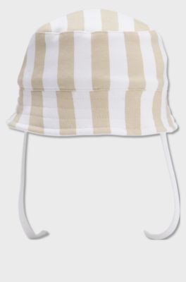 Baby reversible bucket hat in cotton, Beige