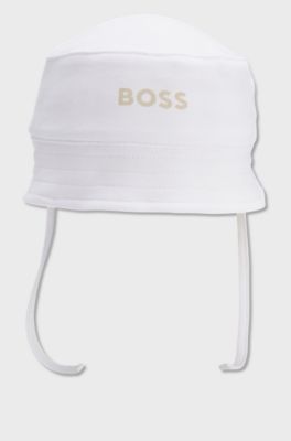 Baby reversible bucket hat in cotton, Beige