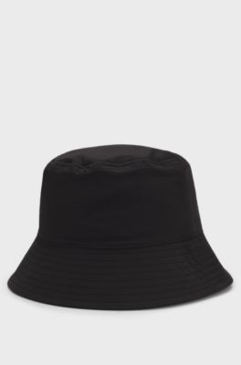 Kids' reversible bucket hat with logo prints, Black