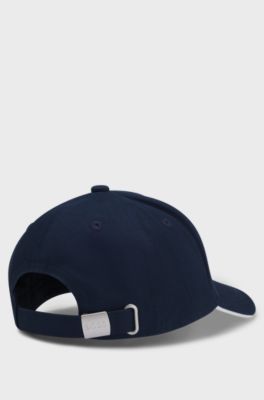 Kinderpet van katoenen twill met logostiksel, Donkerblauw