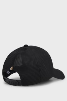 Cappellino bambini in tela e tessuto ripstop, Nero