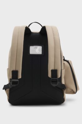 Kids' logo backpack and matching pencil case, Beige