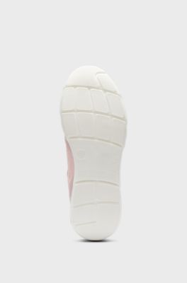 Sneakers stringate bambini con monogramma Double B, Rosa chiaro