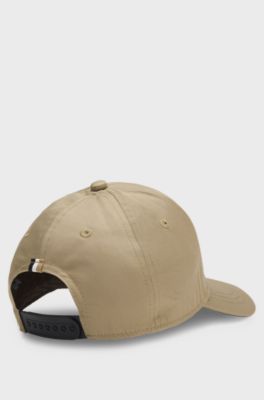 Kinderpet van twill met logoprint, Bruin