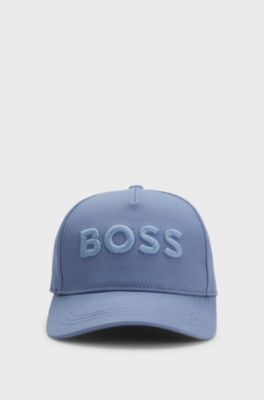 Cappellino bambini in twill di cotone con logo ricamato, Blu