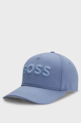 Kids' cap in cotton twill with embroidered logo, Blue