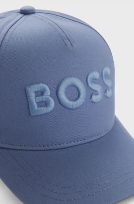 Kids' cap in cotton twill with embroidered logo, Blue
