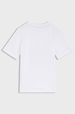 Kids' T-shirt in cotton with football artwork, White