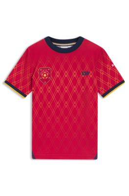 Kids' football T-shirt in stretch jersey, Red