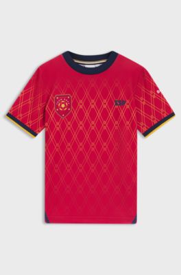 Kids' football T-shirt in stretch jersey, Red