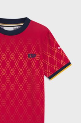 Kids' football T-shirt in stretch jersey, Red