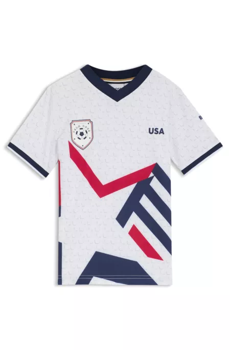 Camiseta de fútbol para niños en punto elástico con los colores del equipo