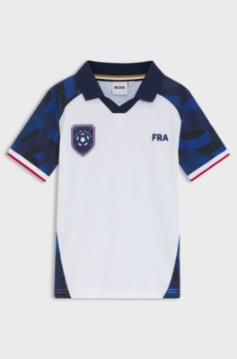 Voetbalshirt voor kinderen van stretchjersey, Wit