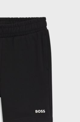 Kids' shorts with football artwork, Black