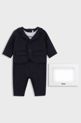 Gift-boxed three-piece suit for babies, Dark Blue