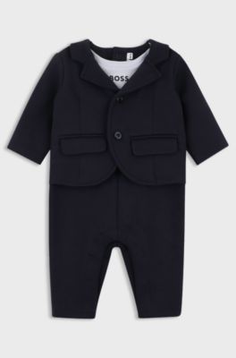 Gift-boxed three-piece suit for babies, Dark Blue