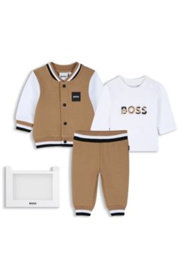 Gift-boxed tracksuit set for babies, Brown