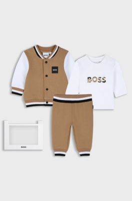 Geschenk-Set mit Baby-Trainingsanzug, Braun