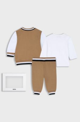 Geschenk-Set mit Baby-Trainingsanzug, Braun