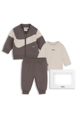 Gift-boxed tracksuit set for babies, Brown