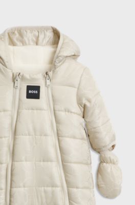 Baby padded snowsuit , Light Beige