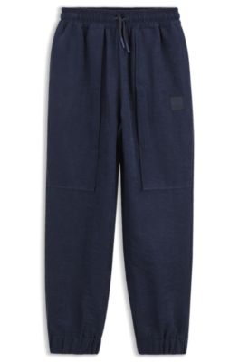 Kids' satin tracksuit bottoms, Dark Blue