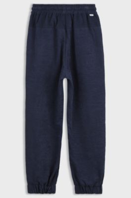 Kids' satin tracksuit bottoms, Dark Blue