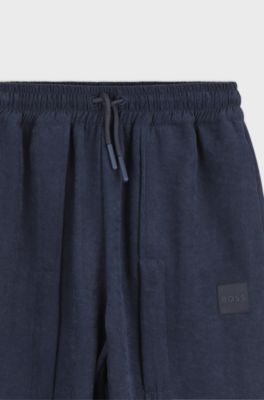 Kids' satin tracksuit bottoms, Dark Blue