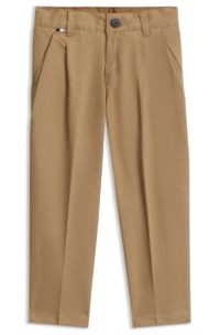 Chino &agrave; pinces pour enfant, Marron