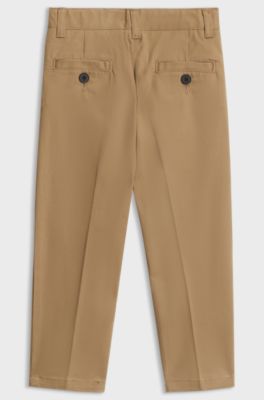 Kids' pleated chinos, Brown
