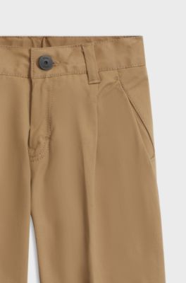 Kids' pleated chinos, Brown