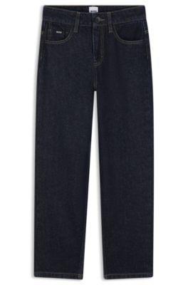 Loose-fit kinderjeans, Donkerblauw