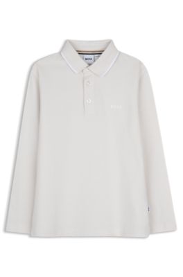 Kids' cotton polo shirt, Natural