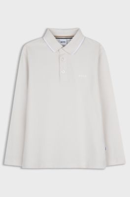 Kids' cotton polo shirt, Natural
