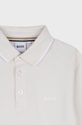 Kids' cotton polo shirt, Natural