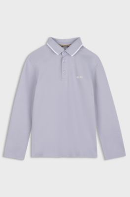 Kids' cotton polo shirt, Light Blue