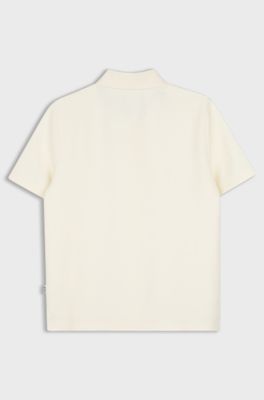 Kids' monogram polo shirt, Natural