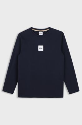 Kids' cotton-jersey T-shirt, Dark Blue