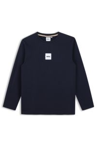 Kinder-T-shirt van katoenen jersey, Donkerblauw